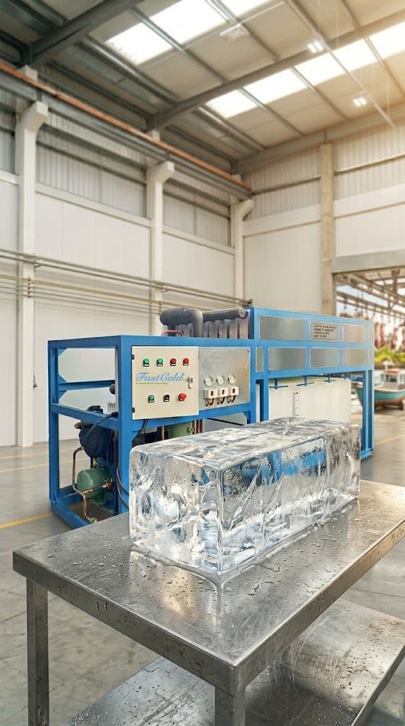 Máquina de hielo en bloque FastCold con bloque de hielo